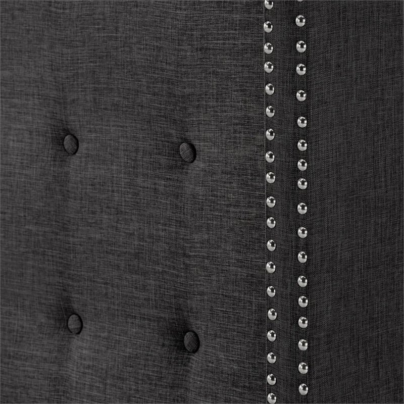 iNSPIRE Q Melina Wood Linen Wingback Headboard - King - Charcoal