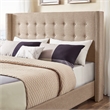 iNSPIRE Q Melina Wood Linen Wingback Headboard - Queen - Beige