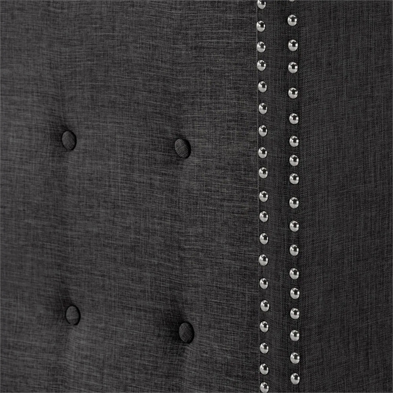 iNSPIRE Q Melina Wood Linen Wingback Headboard - Queen - Charcoal