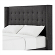 iNSPIRE Q Melina Wood Linen Wingback Headboard - Queen - Charcoal