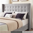 iNSPIRE Q Melina Wood Linen Wingback Headboard - Queen - Gray