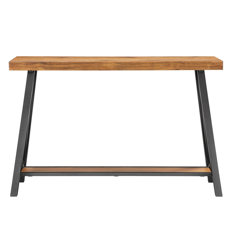 iNSPIRE Q Westyn Rustic Wood Metal Sofa Table with Shelf - Oak