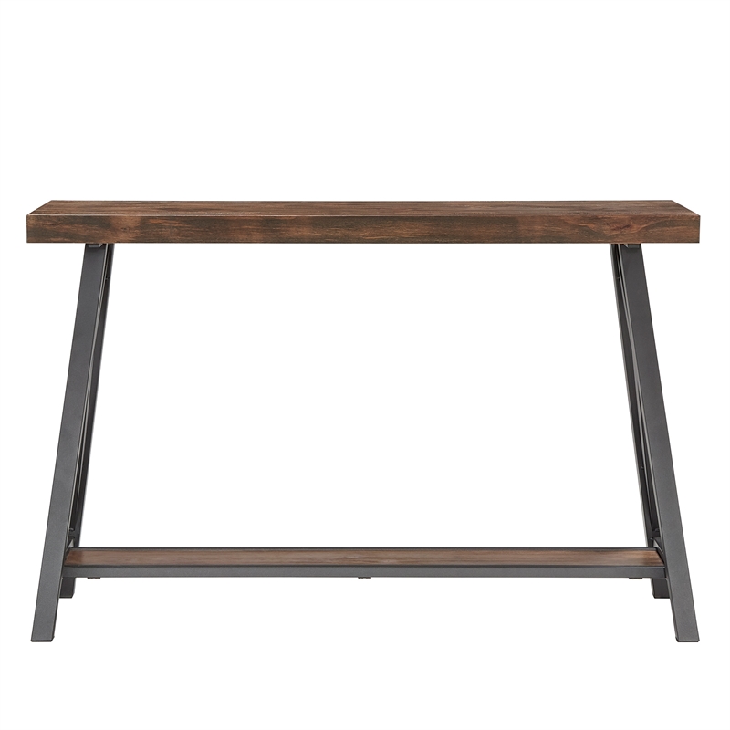 iNSPIRE Q Westyn Rustic Wood Metal Sofa Table with Shelf - Brown