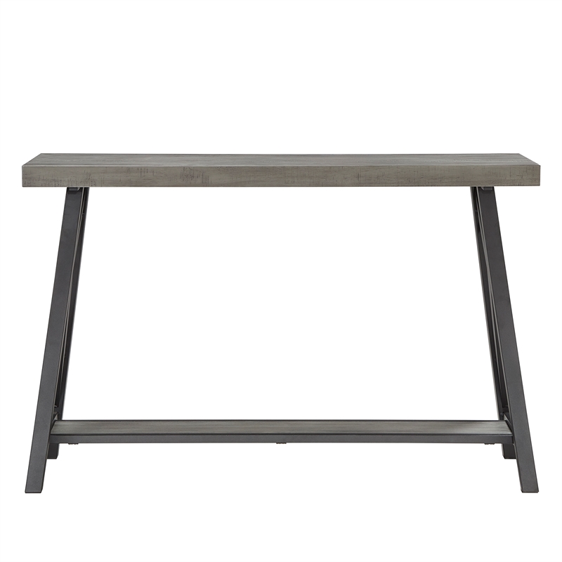 iNSPIRE Q Westyn Rustic Wood Metal Sofa Table with Shelf - Gray