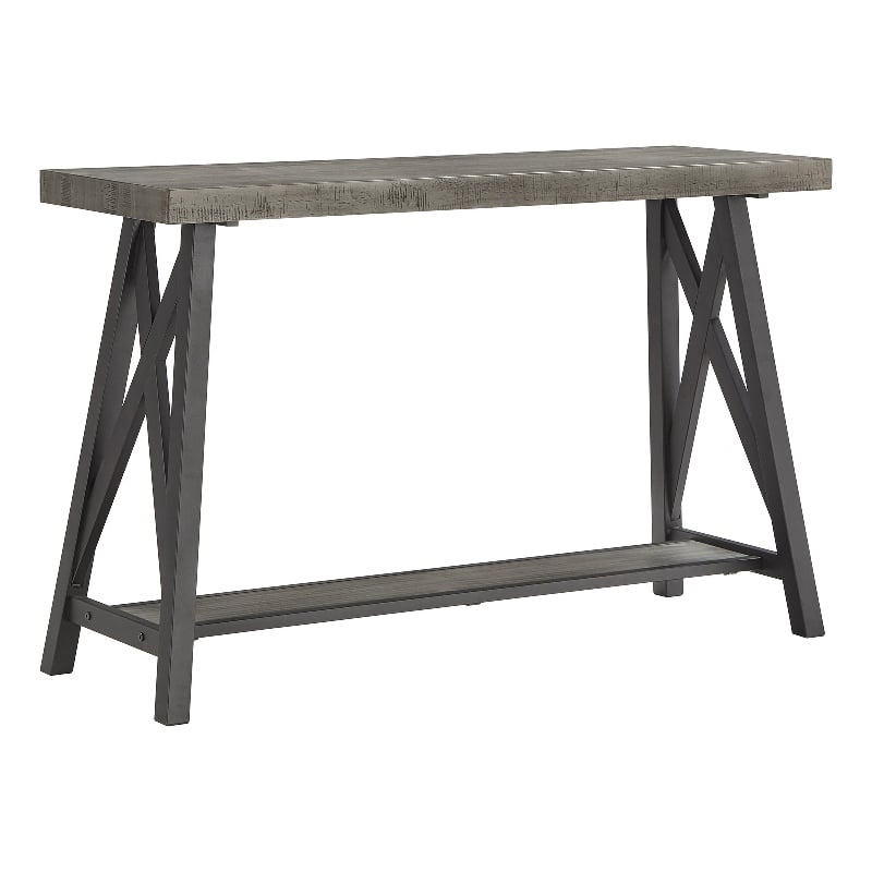 iNSPIRE Q Westyn Rustic Wood Metal Sofa Table with Shelf - Gray