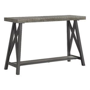 iNSPIRE Q Westyn Rustic Wood Metal Sofa Table with Shelf - Gray
