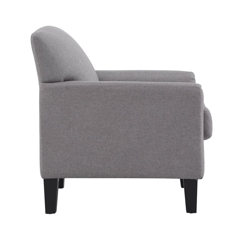 iNSPIRE Q Modern Wood Linen Accent Chair - Gray
