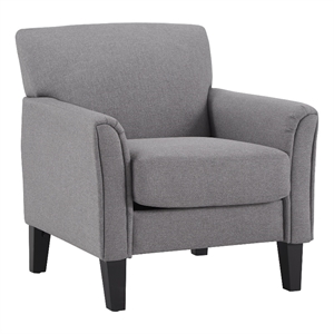 iNSPIRE Q Modern Wood Linen Accent Chair - Gray