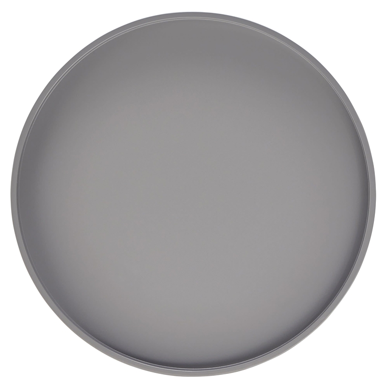 iNSPIRE Q Paint-Dipped Metal Legs Wood Round Tray-Top End Table  - Frost Gray