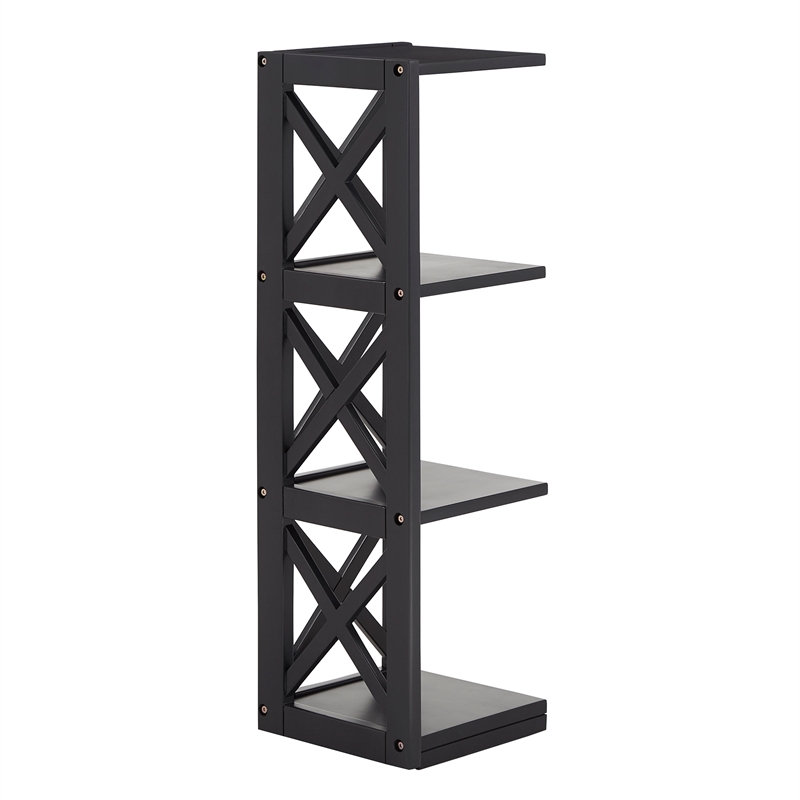 iNSPIRE Q X-Frame 3-Shelf Wood Bookcase - Vulcan Black