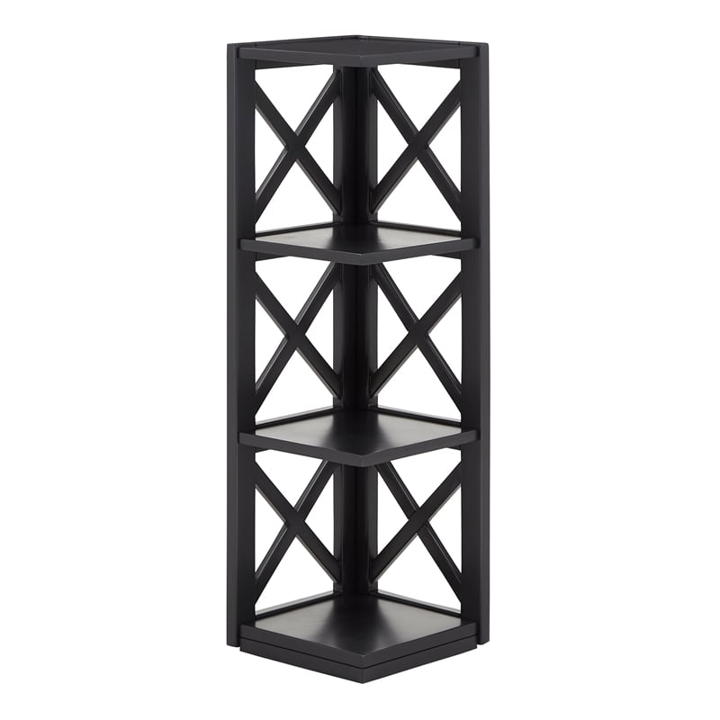 iNSPIRE Q X-Frame 3-Shelf Wood Bookcase - Vulcan Black