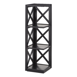 iNSPIRE Q X-Frame 3-Shelf Wood Bookcase - Vulcan Black