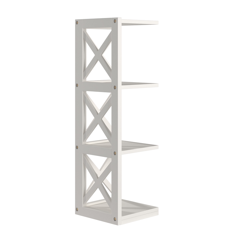 iNSPIRE Q X-Frame 3-Shelf Wood Bookcase - White