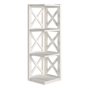 iNSPIRE Q X-Frame 3-Shelf Wood Bookcase - White