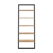iNSPIRE Q Two-Tone Leaning Ladder Wood Bookcase - Black and Oak Finish