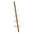 iNSPIRE Q Two-Tone Leaning Ladder Wood Bookcase - Natural and White Finish