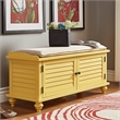 iNSPIRE Q Velvet Cushion Wood Storage Bench - Yellow