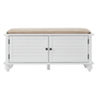 iNSPIRE Q Velvet Cushion Wood Storage Bench - White