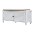 iNSPIRE Q Velvet Cushion Wood Storage Bench - White