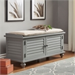 iNSPIRE Q Velvet Cushion Wood Storage Bench - Gray