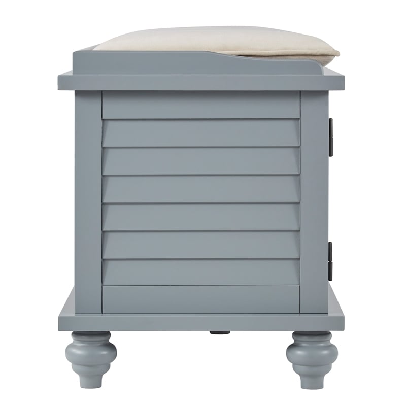 iNSPIRE Q Velvet Cushion Wood Storage Bench - Gray