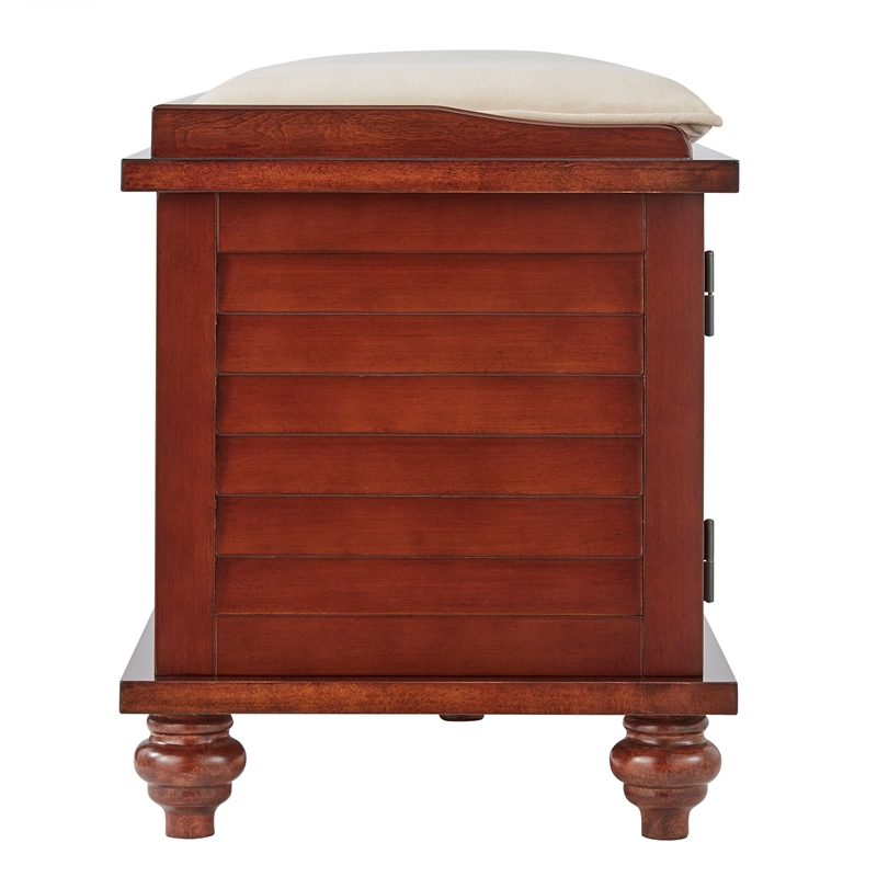 iNSPIRE Q Velvet Cushion Wood Storage Bench - Espresso