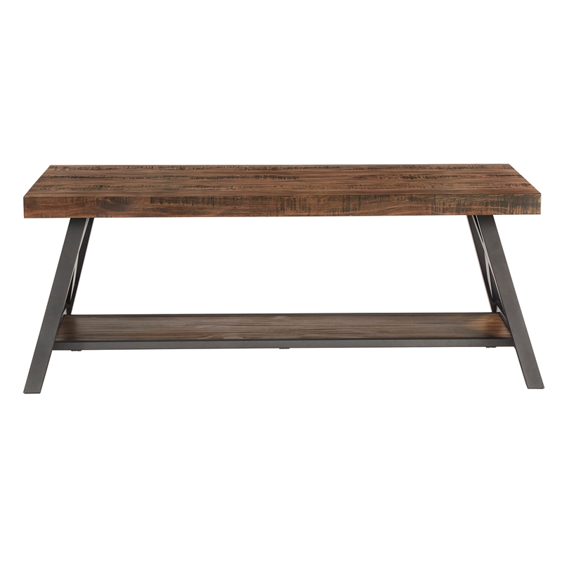 iNSPIRE Q Traditional Engineered Wood Coffee Table with Lower Shelf in Brown