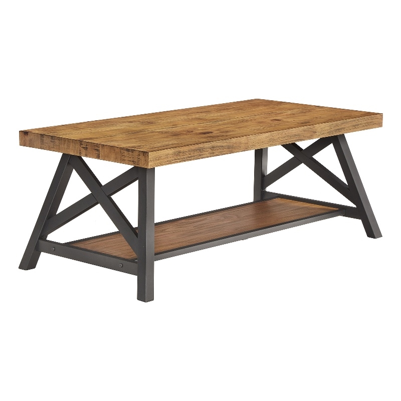 iNSPIRE Q Traditional Engineered Wood Coffee Table with Lower Shelf in Oak