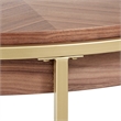 iNSPIRE Q Round Contemporary Wood & Metal Coffee Table in Natural/Gold