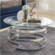iNSPIRE Q Modern Metal & Tempered Glass Coffee Table in Chrome/Clear