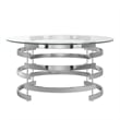 iNSPIRE Q Modern Metal & Tempered Glass Coffee Table in Chrome/Clear