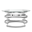 iNSPIRE Q Modern Metal & Tempered Glass Coffee Table in Chrome/Clear