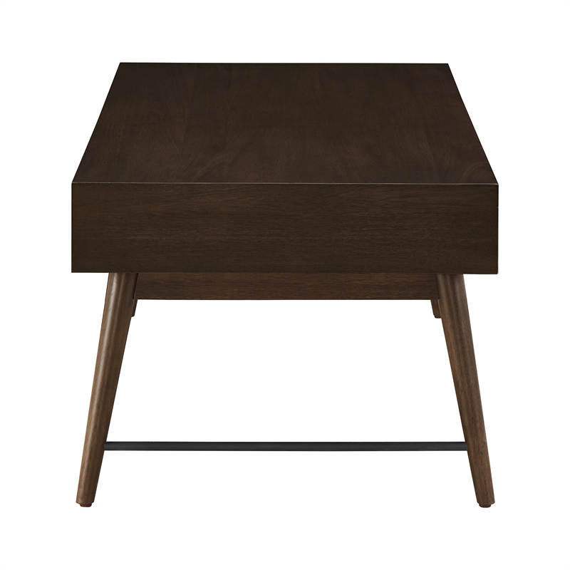 iNSPIRE Q Wood 2-Drawer Coffee Table with Tapered Legs in Dark Walnut