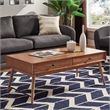 iNSPIRE Q 2-Drawer Wood Coffee Table with Tapered Legs in Brown
