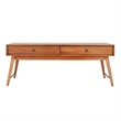 iNSPIRE Q 2-Drawer Wood Coffee Table with Tapered Legs in Brown