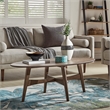 iNSPIRE Q Contemporary Oval Wood Coffee Table with Tapered Legs in Dark Walnut