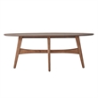 iNSPIRE Q Contemporary Oval Wood Coffee Table with Tapered Legs in Dark Walnut