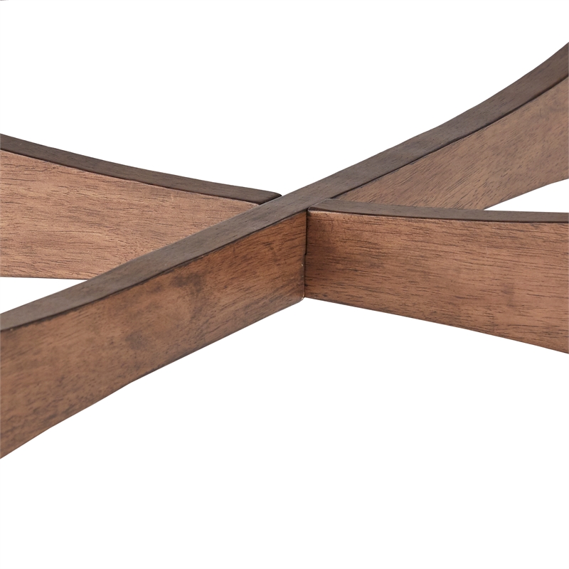iNSPIRE Q Contemporary Oval Wood Coffee Table with Tapered Legs in Dark Walnut