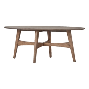 iNSPIRE Q Contemporary Oval Wood Coffee Table with Tapered Legs in Dark Walnut