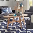 iNSPIRE Q Oval Contemporary Wood Coffee Table with Tapered Legs in Light Oak