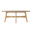 iNSPIRE Q Oval Contemporary Wood Coffee Table with Tapered Legs in Light Oak