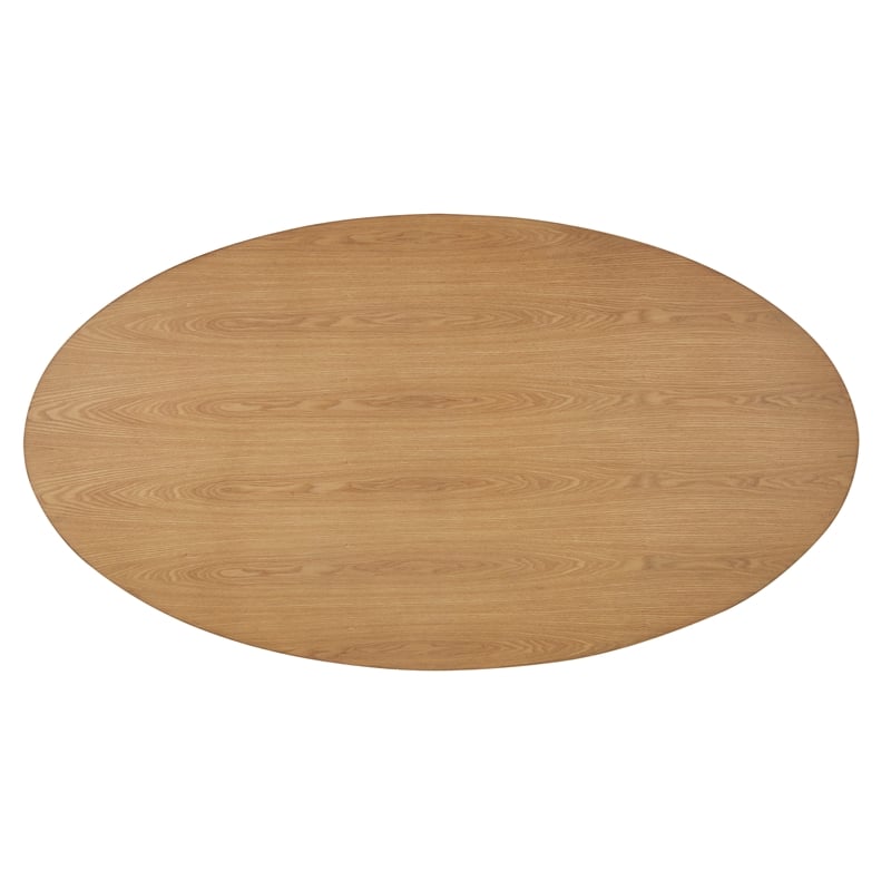 iNSPIRE Q Oval Contemporary Wood Coffee Table with Tapered Legs in Light Oak