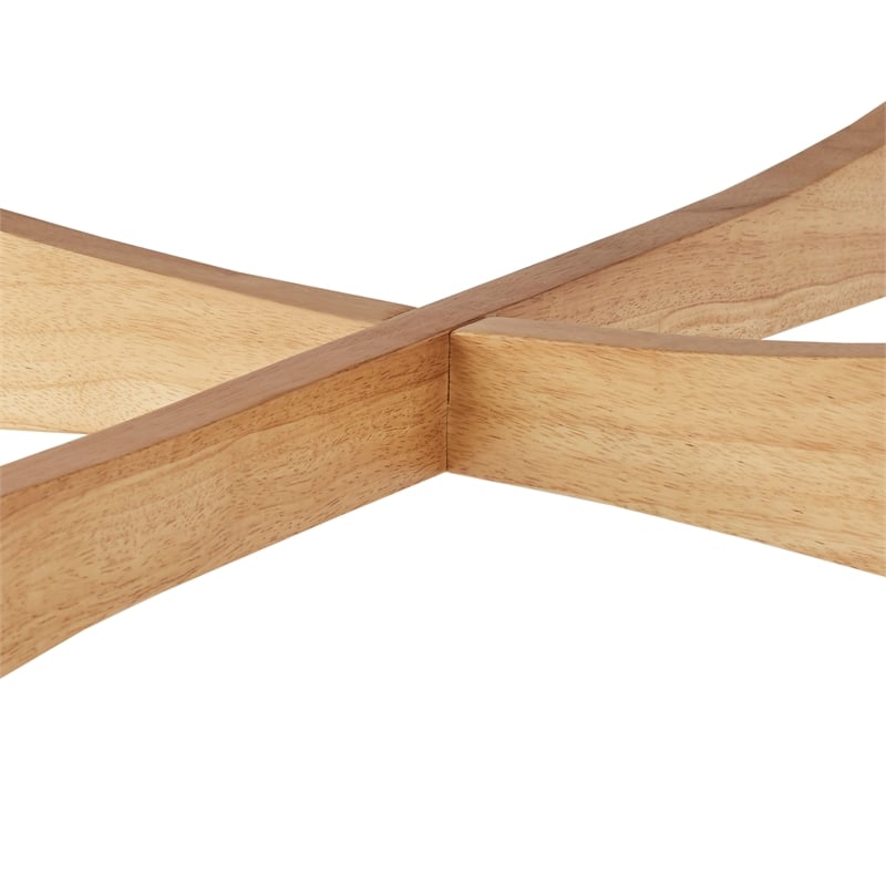 iNSPIRE Q Oval Contemporary Wood Coffee Table with Tapered Legs in Light Oak