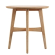 iNSPIRE Q Round Contemporary Wood End Table with Tapered Legs in Light Oak