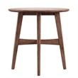 iNSPIRE Q Round Contemporary Wood End Table with Tapered Legs in Dark Walnut