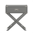 iNSPIRE Q 1-Drawer Modern Wood End Table with X-Base Legs in Frost Gray