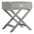 iNSPIRE Q 1-Drawer Modern Wood End Table with X-Base Legs in Frost Gray