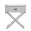 iNSPIRE Q 1-Drawer Modern Wood End Table with X-Base Legs in White