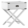 iNSPIRE Q 1-Drawer Modern Wood End Table with X-Base Legs in White