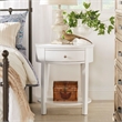 iNSPIRE Q 1-Drawer Oval Modern Wood End Table with Bottom Shelf in White